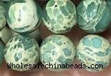 CNI367 15.5 inches 6mm round blue impression jasper beads