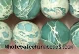 CNI368 15.5 inches 8mm round blue impression jasper beads