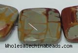 CNJ17 15.5 inches 30*30mm faceted square natural noreena jasper beads