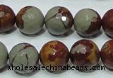 CNJ18 15.5 inches 14mm faceted round natural noreena jasper beads