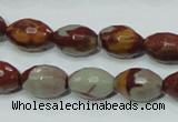 CNJ28 15.5 inches 10*14mm faceted rice natural noreena jasper beads