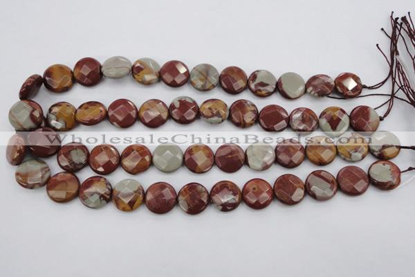 CNJ44 15.5 inches 16mm faceted coin noreena jasper beads