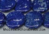 CNL1303 15.5 inches 22mm flat round natural lapis lazuli beads