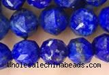 CNL1718 15.5 inches 6mm faceted nuggets lapis lazuli beads