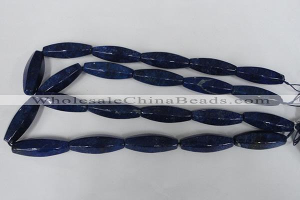 CNL448 15.5 inches 14*35mm faceted rice natural lapis lazuli beads