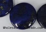 CNL458 15.5 inches 30mm flat round natural lapis lazuli beads