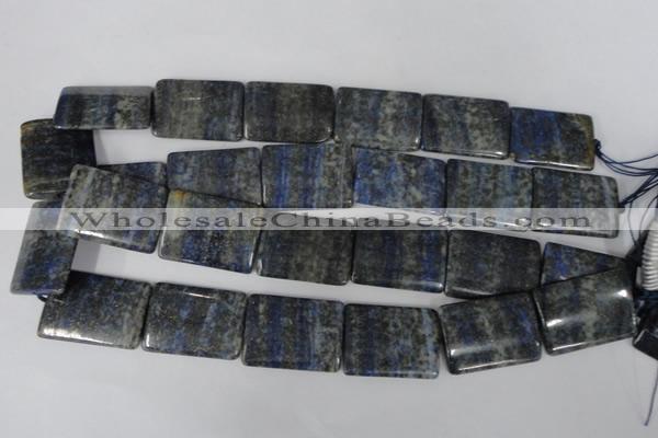 CNL547 15.5 inches 22*30mm flat tube natural lapis lazuli gemstone beads