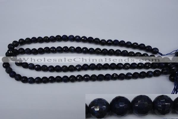 CNL602 15.5 inches 8mm faceted round natural lapis lazuli gemstone beads