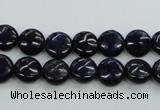 CNL922 15.5 inches 8mm flat round natural lapis lazuli gemstone beads