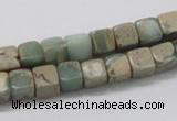 CNS06 16 inches 7*7mm cube natural serpentine jasper beads wholesale