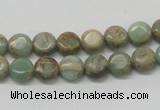 CNS08 16 inches 8mm flat round natural serpentine jasper beads