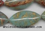 CNS100 15.5 inches 20*40mm marquise natural serpentine jasper beads