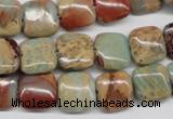 CNS103 15.5 inches 12*12mm square natural serpentine jasper beads