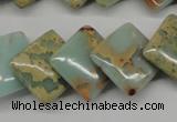 CNS180 15.5 inches 16*16mm diamond natural serpentine jasper beads