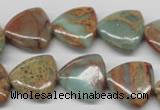 CNS184 15.5 inches 16*16mm triangle natural serpentine jasper beads