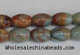 CNS203 15.5 inches 10*14mm rice natural serpentine jasper beads