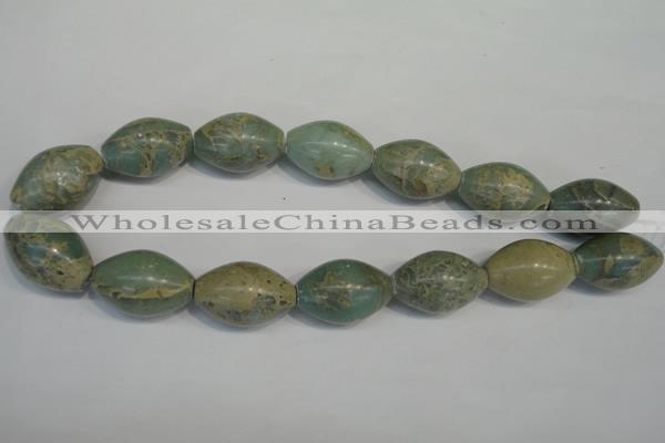 CNS208 15.5 inches 20*30mm rice natural serpentine jasper beads