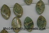 CNS218 Top-drilled 10*18mm marquise natural serpentine jasper beads