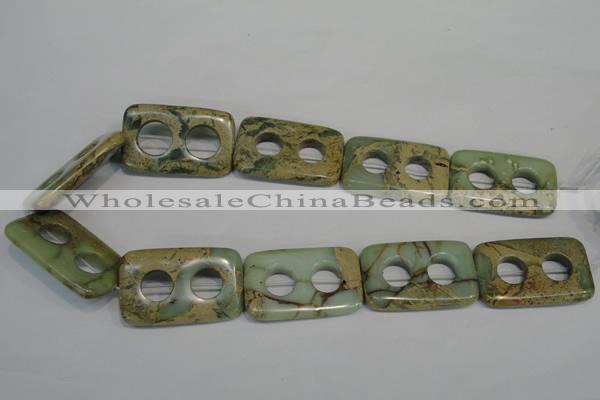 CNS227 15.5 inches 25*40mm carved rectangle natural serpentine jasper beads