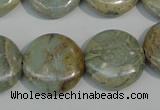 CNS233 15.5 inches 20mm flat round natural serpentine jasper beads