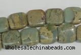 CNS250 15.5 inches 12*12mm square natural serpentine jasper beads