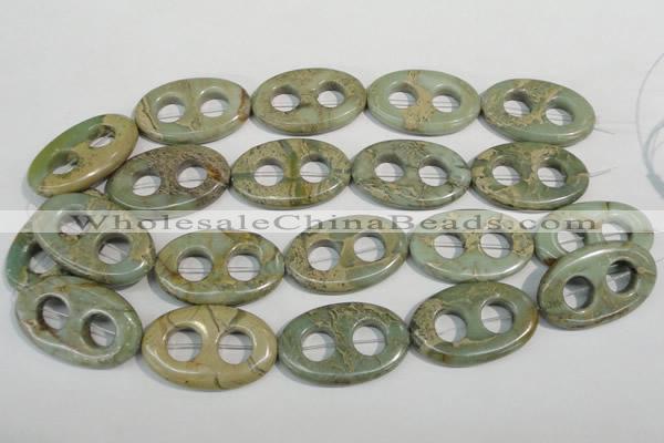 CNS270 15.5 inches 25*40mm carved oval natural serpentine jasper beads