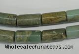 CNS275 15.5 inches 8*16mm tube natural serpentine jasper beads