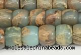 CNS306 15.5 inches 6*8mm rondelle serpentine jasper beads