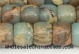 CNS307 15.5 inches 8*10mm rondelle serpentine jasper beads