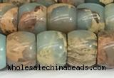 CNS308 15.5 inches 10*12mm rondelle serpentine jasper beads