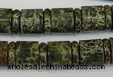 CNS518 15.5 inches 4*14mm rondelle & 12*14mm tube serpentine jasper beads