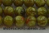 CNS603 15.5 inches 10mm round green dragon serpentine jasper beads