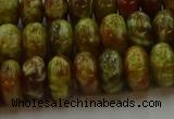 CNS613 15.5 inches 7*12mm rondelle green dragon serpentine jasper beads