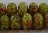 CNS615 15.5 inches 10*16mm rondelle green dragon serpentine jasper beads