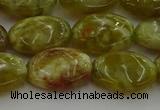 CNS633 15.5 inches 13*18mm oval green dragon serpentine jasper beads