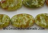 CNS634 15.5 inches 15*20mm oval green dragon serpentine jasper beads