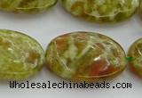 CNS635 15.5 inches 18*25mm oval green dragon serpentine jasper beads