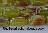 CNS670 15.5 inches 10*14mm rectangle green dragon serpentine jasper beads