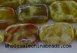 CNS672 15.5 inches 13*18mm rectangle green dragon serpentine jasper beads