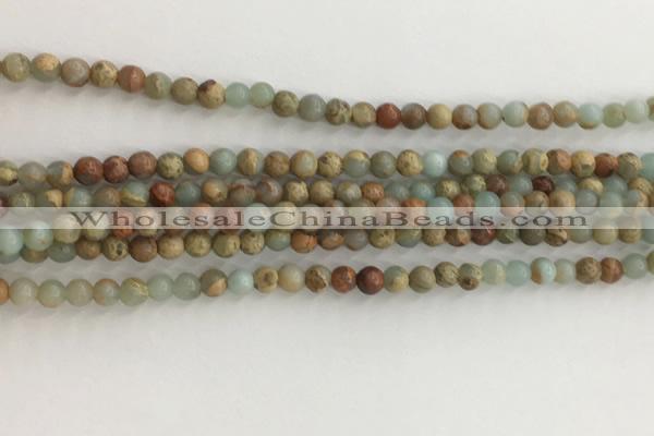 CNS700 15.5 inches 4mm round serpentine jasper beads wholesale