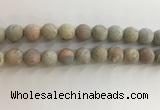 CNS710 15.5 inches 12mm round matte serpentine jasper beads