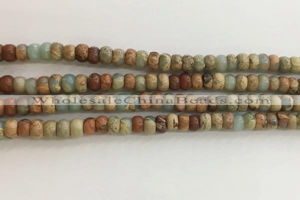 CNS713 15.5 inches 4*6mm rondelle serpentine jasper beads wholesale