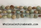 CNS721 15.5 inches 12mm flat round serpentine jasper beads wholesale