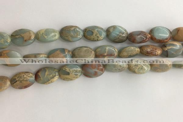 CNS724 15.5 inches 10*14mm oval serpentine jasper beads wholesale