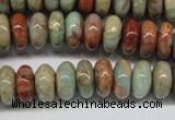 CNS74 15.5 inches 6*12mm rondelle natural serpentine jasper beads