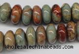 CNS75 15.5 inches 7*14mm rondelle natural serpentine jasper beads