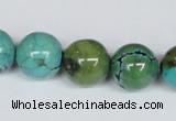 CNT06 16 inches 14mm round natural turquoise beads wholesale