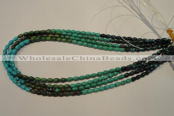 CNT115 15.5 inches 4*6mm teardrop natural turquoise beads wholesale