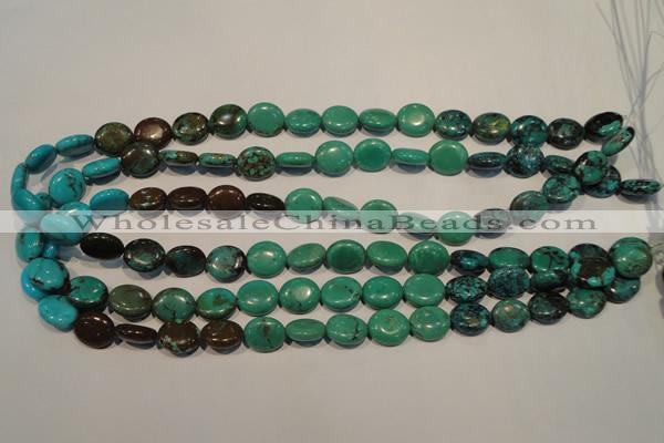 CNT120 15.5 inches 10*12mm oval natural turquoise beads wholesale