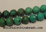 CNT131 15.5 inches 8mm faceted round natural turquoise beads